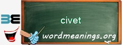 WordMeaning blackboard for civet